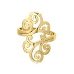 Gold Flashed Silver Open Filigree Fashion Ring