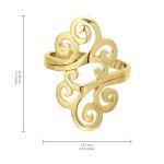 Gold Flashed Silver Open Filigree Fashion Ring