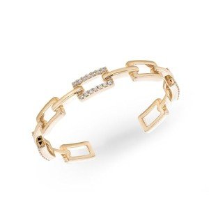 Adjustable Gold Pave Huxley Cuff Bracelet for Women