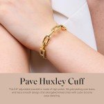 Adjustable Gold Pave Huxley Cuff Bracelet for Women