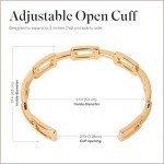 Adjustable Gold Pave Huxley Cuff Bracelet for Women