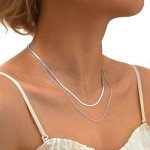 Dainty Sterling Silver Layered Necklaces for Women