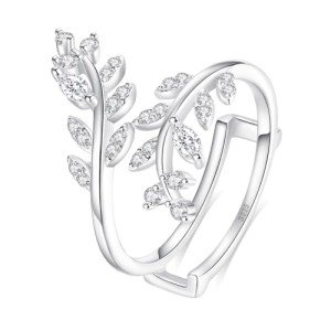 Olive Branch Adjustable Moissanite Ring for Women