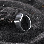 Men's Gunmetal Tungsten Signet Ring - Size 10