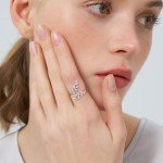Olive Branch Adjustable Moissanite Ring for Women