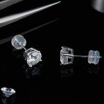 Lab-Created Moissanite Stud Earrings in White Gold