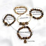 Boho Beaded Bracelets Set with Tiger Eye Stones