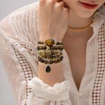 Boho Beaded Bracelets Set with Tiger Eye Stones