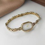 Women's Vintage Gold Oval Bracelet Watch