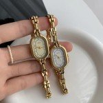 Women's Vintage Gold Oval Bracelet Watch