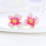 Pink Cherry Blossom Clip-On Earrings for Women