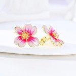 Pink Cherry Blossom Clip-On Earrings for Women