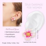 Pink Cherry Blossom Clip-On Earrings for Women