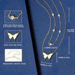 Moissanite Butterfly Pendant Necklace in 14K Gold