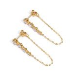 18K White Gold Dangle Chain Earrings for Women