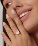 18K Gold Plated Emerald Cut Engagement Ring