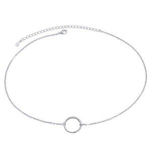 Ladytree S925 Sterling Silver Infinity Circle Necklace