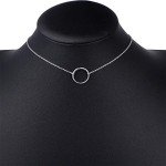 Ladytree S925 Sterling Silver Infinity Circle Necklace