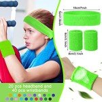 Colorful Terry Cloth Sweatbands Set – 60 Pieces