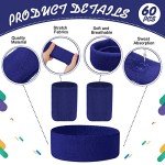 Colorful Terry Cloth Sweatbands Set – 60 Pieces