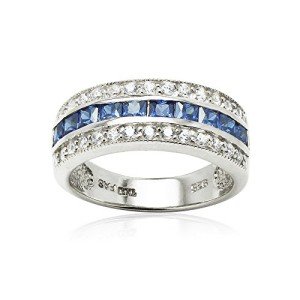 Sterling Silver Blue Zirconia Channel Set Ring