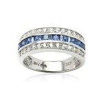 Sterling Silver Blue Zirconia Channel Set Ring