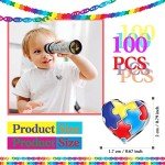 Autism Awareness Heart Enamel Pins - 100 Pack
