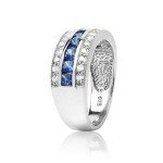 Sterling Silver Blue Zirconia Channel Set Ring