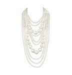 Chunky Faux Pearl Statement Necklace & Earrings Set