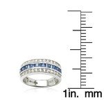 Sterling Silver Blue Zirconia Channel Set Ring