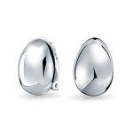 Elegant Sterling Silver Geometric Teardrop Clip-On Earrings