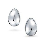 Elegant Sterling Silver Geometric Teardrop Clip-On Earrings