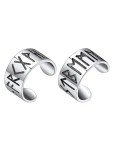 Sterling Silver Runes Clip-On Ear Cuff Earrings