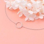 Ladytree S925 Sterling Silver Infinity Circle Necklace