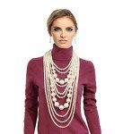 Chunky Faux Pearl Statement Necklace & Earrings Set