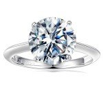 3ct Moissanite Solitaire Engagement Ring in 14K White Gold