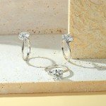 3ct Moissanite Solitaire Engagement Ring in 14K White Gold