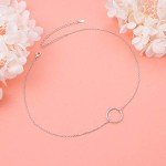 Ladytree S925 Sterling Silver Infinity Circle Necklace