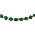 Gold-Tone Stainless Steel Malachite Bead Bracelet