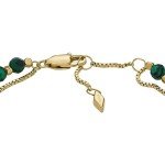 Gold-Tone Stainless Steel Malachite Bead Bracelet