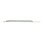 Gold-Tone Stainless Steel Malachite Bead Bracelet
