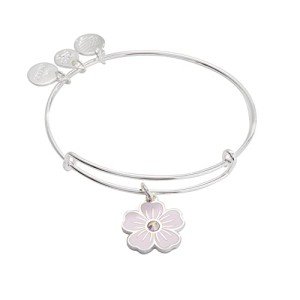 Alex and Ani Pink Pansy Crystal Charm Bracelet