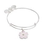Alex and Ani Pink Pansy Crystal Charm Bracelet