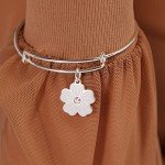 Alex and Ani Pink Pansy Crystal Charm Bracelet