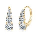 Moissanite Hoop Earrings in Sterling Silver - 4 Stone