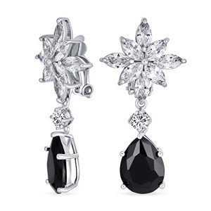 Floral Art Deco Statement Dangle Chandelier Earrings