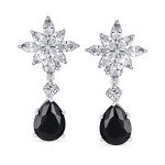 Floral Art Deco Statement Dangle Chandelier Earrings
