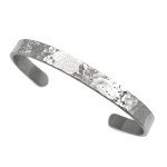 Hammered Stainless Steel Cuff Bracelet for Women