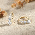 Moissanite Hoop Earrings in Sterling Silver - 4 Stone