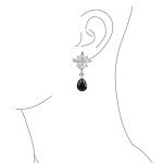 Floral Art Deco Statement Dangle Chandelier Earrings